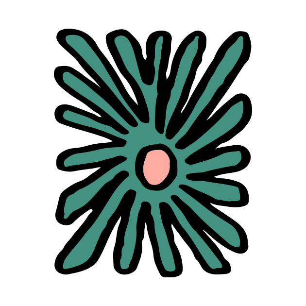 Groovy Square Flower in Green by JunkyDotCom