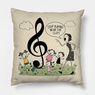 Stop playing near the clef Pillow