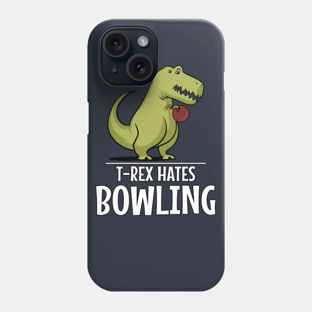 T-Rex Hates Bowling Funny Short Arms Phone Case by underheaven