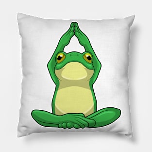 Frog at Yoga in Cross legged Pillow