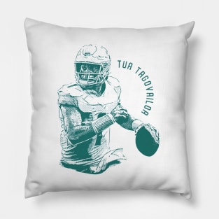 Tua Tagovailoa Miami Vinatge Mono Pillow