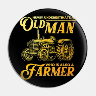 Best Farmer Art For Men Dad Grandpa Farm Tractor Cow Farming Pin