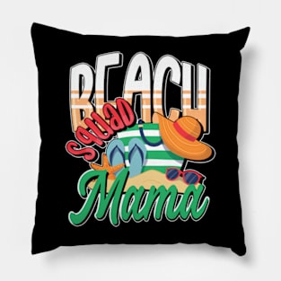 Mama Summer Vacation Beach Family Trip Matching Pillow