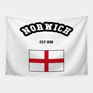 👑 Norwich England Strong, Flag of England, Est 930, City Pride Tapestry