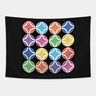 Rainbow/White Circles Tapestry