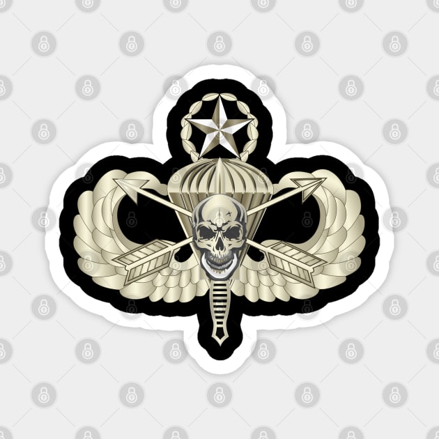 Master Airborne w Crossed Arrows Dagger Skull Magnet by twix123844