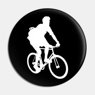 White Silhouette- Bike Rider Pin