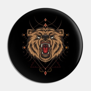 Angry Bear Roar Pin