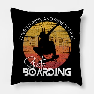 Skateboarding with Life Quotes Pillow