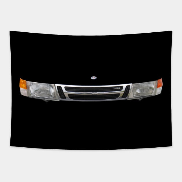 Saab 9000 classic car minimalist grille Tapestry by soitwouldseem