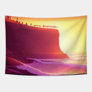 Sun cliff scenery. Tapestry