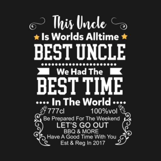 Best Uncle in the world TShirt Gift For Favorite Uncle Best Uncle In