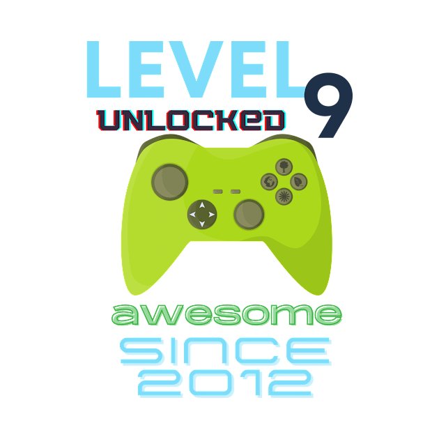 Level 9 Unlocked Awesome 2012 Video Gamer by Fabled Rags 
