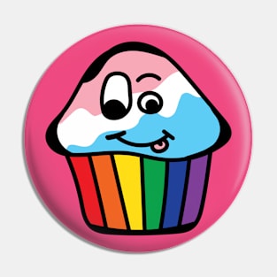 Trans Pride Rainbow Cupcake Pin