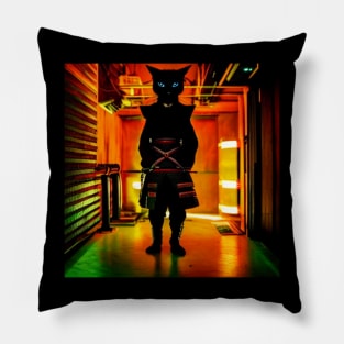 Samurai Shy Cat Spread Happiness with Our Manga-Inspired T-Shirt Collection Pillow