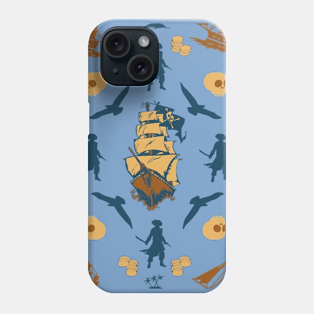 Ocean Life Adventure Pattern Of Pirate Treasure Phone Case by vystudio