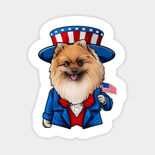 Fourth of July Pomeranian Magnet