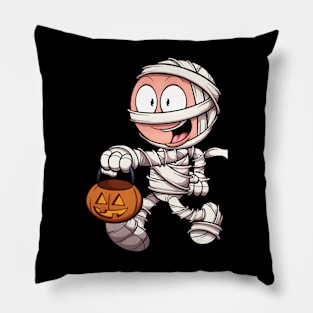 Kid In Mummy Costume Trick Or Treating Pillow