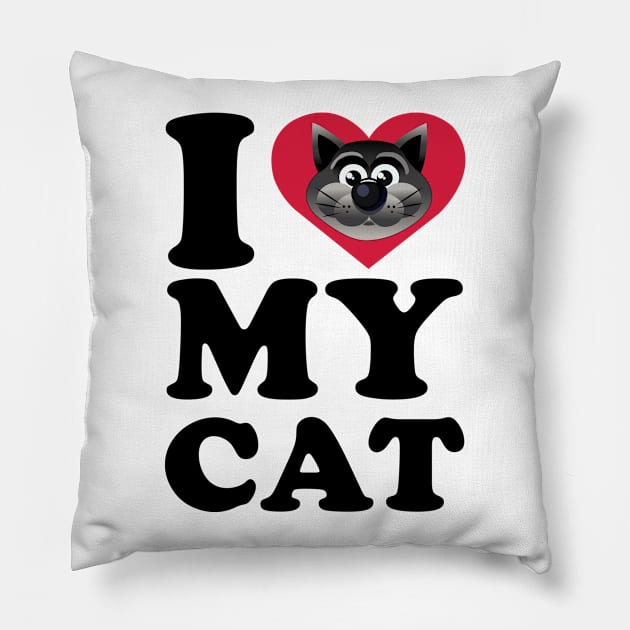 i love my cat Pillow by Pet & Nature Lovers