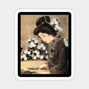 Japanese peacefulness - Vintage japanese art Magnet