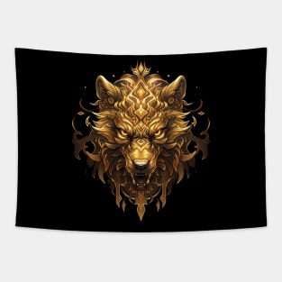 gold wolf Tapestry