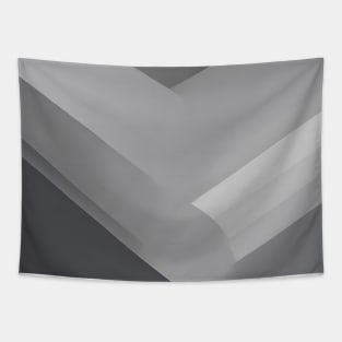 Abstract Gray and White Lines Tapestry