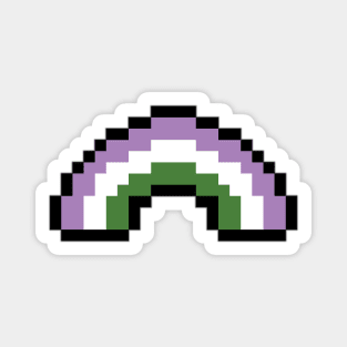 Pixel Rainbow Design in Genderqueer Pride Flag Colors Magnet