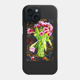 Still Life: Vase with Tulips on a Dagny Knit. Phone Case