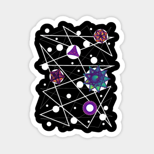 Space Time Continuum | Geometric Blue Red Purple Maurer Roses Black Magnet