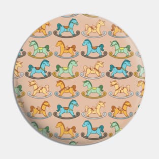 Cute and Adorable Rocking Horse Seamless Pattern Design Pin