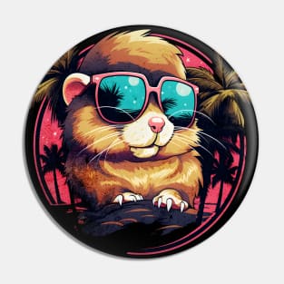 Retro Wave Gold Hamster Shirt Pin