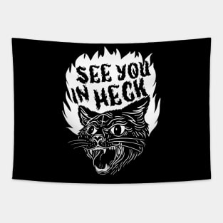 See You In Heck Cat Tapestry