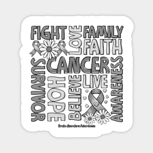 Brain disorders Awareness - Fight love survivor ribbon Magnet