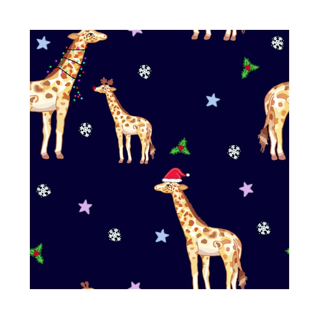 Christmas giraffe by CindersRose