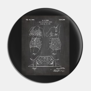 Two Piece Bathing Suit Patent - Fashion Designer Beach House Art - Black Chalkboard Pin