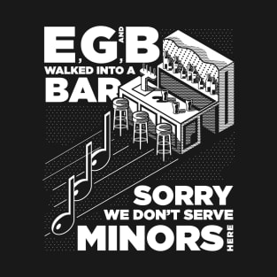 No Minors Allowed - Funny Puns for Musicians and Music Lovers T-Shirt