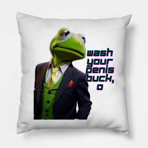 Jordan B. frog-1 canadian therapist at large Pillow by JustinThorLPs