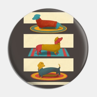 Three Posing Dachshunds Pin