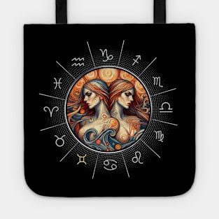 ZODIAC Gemini - Astrological GEMINI - GEMINI - ZODIAC sign - Van Gogh style - 8 Tote