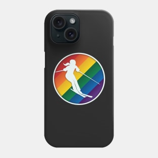 LGBTQ+ Skier with ponytail Phone Case