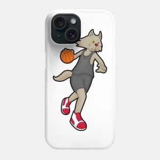 Cat as Basketball player with Basketball Phone Case