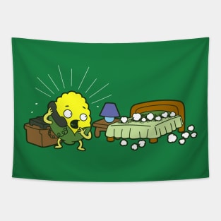 Funny Cute Original Kawaii Pop Corn Death Joke Cartoon Tapestry