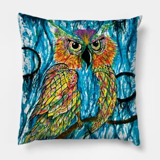 Abstract Owl Pillow