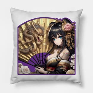 Geisha Dragon Lady Pillow