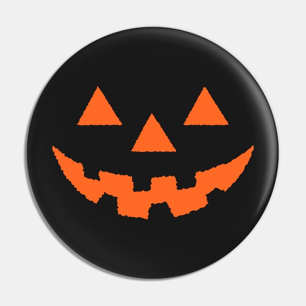 Jack O' Lantern Pumpkin Face ORANGE Halloween Costume TShirt Pin by vo_maria