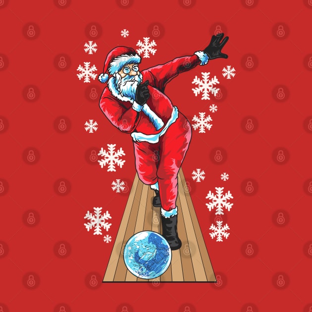 Bowling Santa Claus Bowler Team League Christmas by E