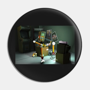 Gordon the Gamer Robot Pin