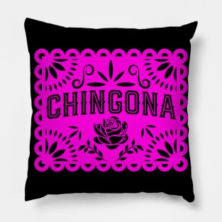 Chingona Purple Papel Picado Pillow