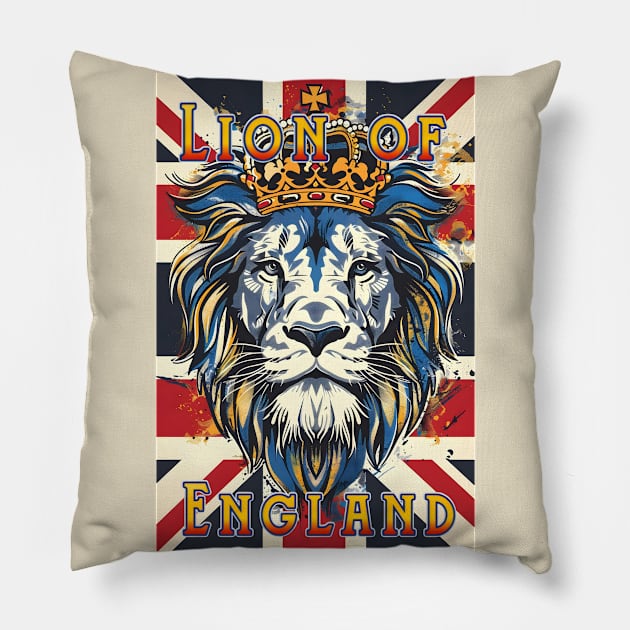 Lion of England Pillow by Peter Awax