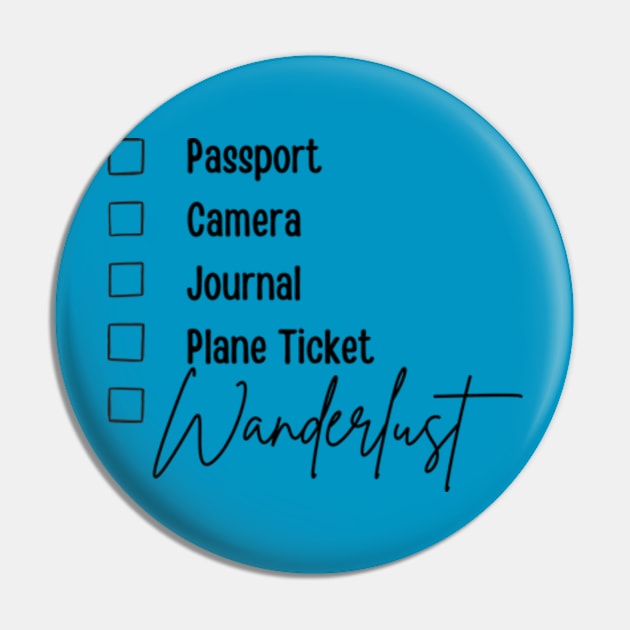 Travel Checklist Pin by Jet Set Mama Tee